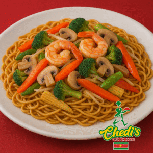 Bami met tjaptjoy garnalen